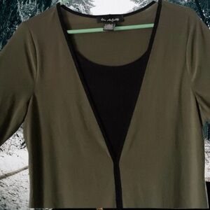 Pre Owned Women’s Elie McCarthy Two Tone Blouse Shirt Sz Lg Casual Comfort